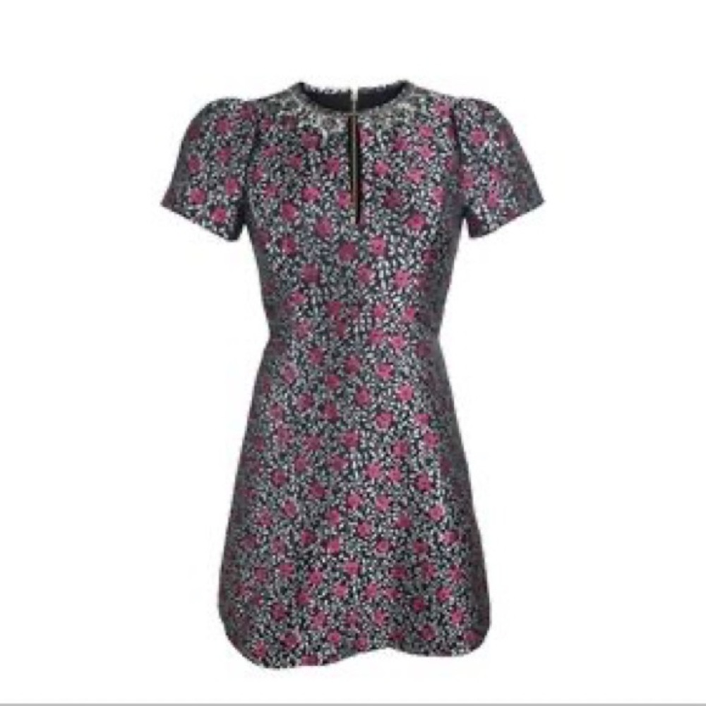 KATE SPADE Floral Park Jacquard Jeweled Cocktail Dress \\ 8